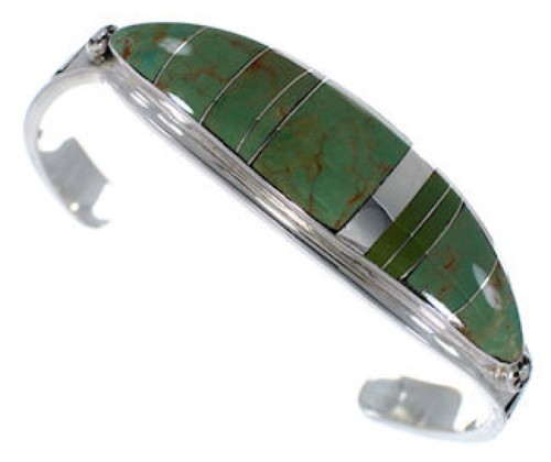 Turquoise Water Wave Genuine Sterling Silver Bracelet VX37550