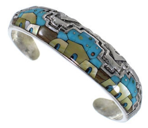 Turquoise Multicolor Native American Design Cuff Bracelet EX27905