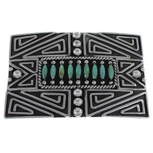 Genuine Sterling Silver Turquoise Belt Buckle PX29149