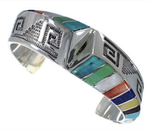 Sterling Silver Multicolor Jewelry Cuff Bracelet PX27749