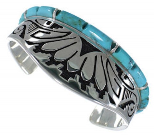 Southwest Turquoise Jewelry Water Wave Silver Cuff Bracelet MX27279