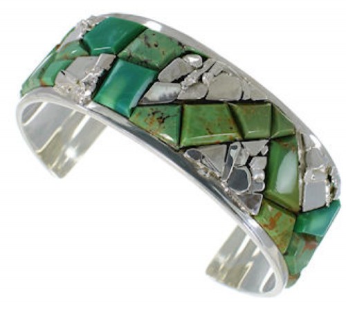 Silver Turquoise Inlay Bracelet CW64858
