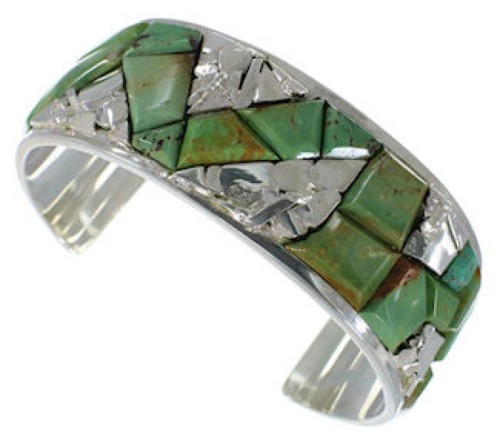 Turquoise Inlay Genuine Sterling Silver Bracelet CW64888