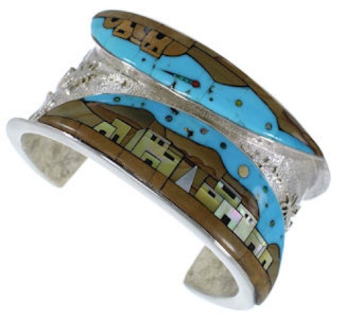 Multicolor Dragonfly Native American Design Cuff Bracelet MX28041