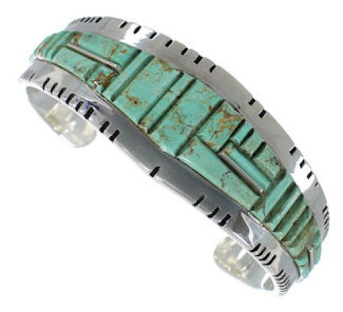 Sterling Silver Southwest Turquoise Jewelry Cuff Bracelet EX27378