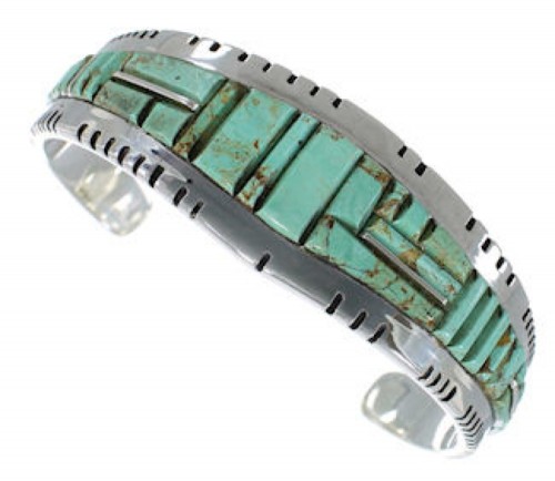 Southwest Turquoise Jewelry Sterling Silver Cuff Bracelet EX27379