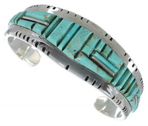 Turquoise Sterling Silver Southwest Jewelry Cuff Bracelet EX27402