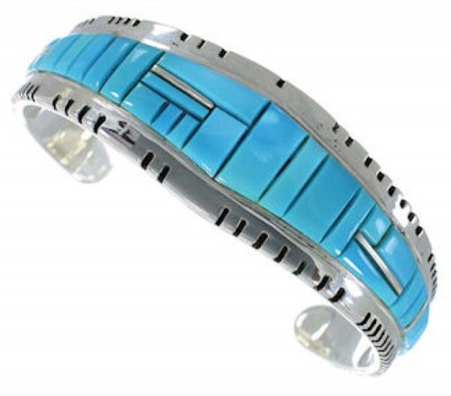 Southwest Jewelry Turquoise Sterling Silver Cuff Bracelet EX27403