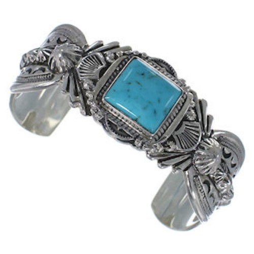 Southwest Jewelry Sterling Silver Turquoise Cuff Bracelet FX27480