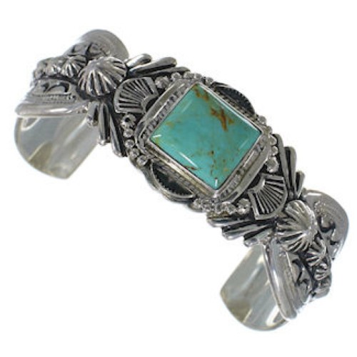 Southwest Sterling Silver Turquoise Cuff Bracelet FX27475