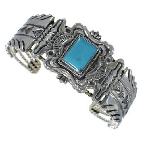 Genuine Sterling Silver Turquoise Jewelry Cuff Bracelet RS75374