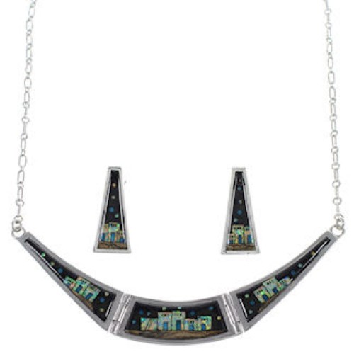 Southwestern Native American Design Multicolor Necklace Set GS62284