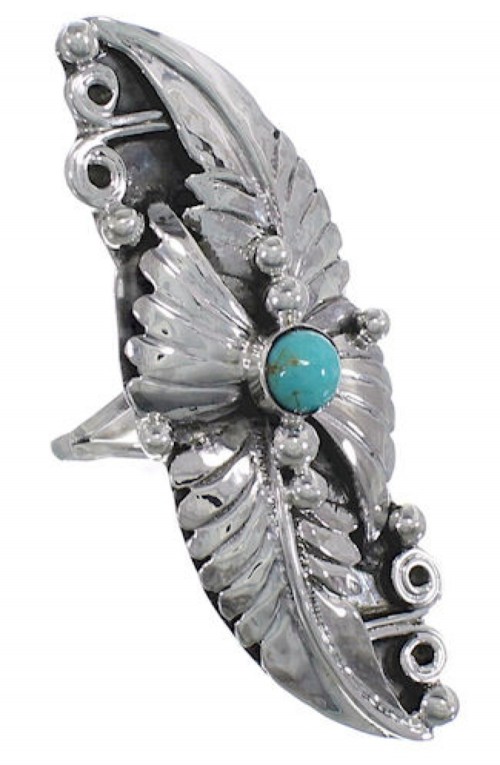 Southwest Sterling Silver Jewelry Turquoise Ring Size 4-3/4 NS54794