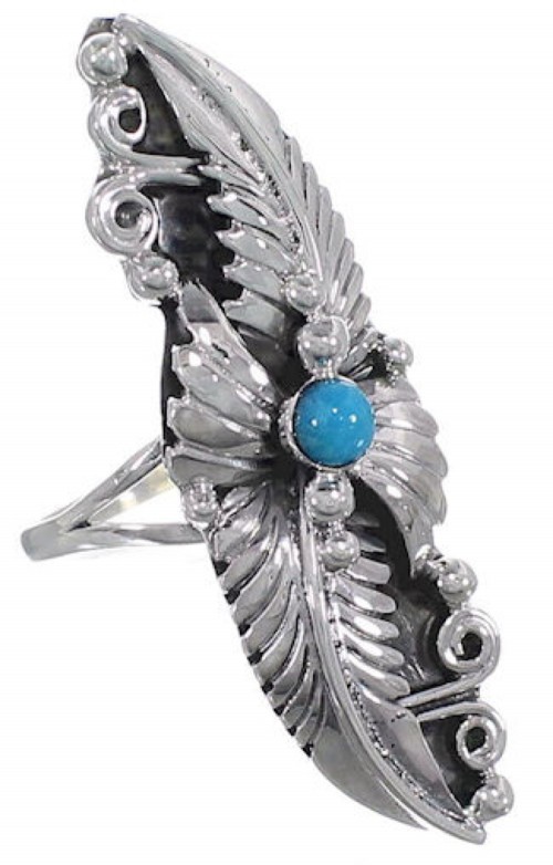 Turquoise Southwest Silver Ring Size 4-1/2 YX81503