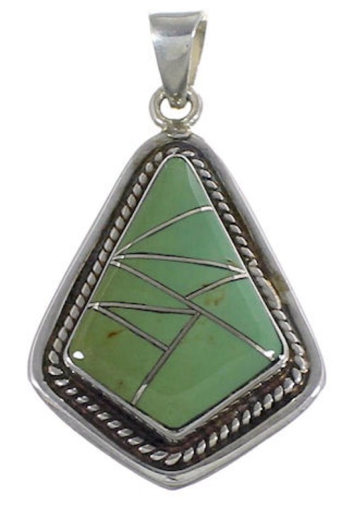 Southwestern Turquoise And Silver Jewelry Pendant EX29594