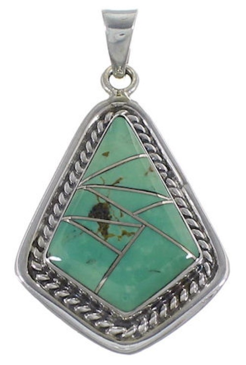 Genuine Sterling Silver Turquoise Slide Pendant EX29595