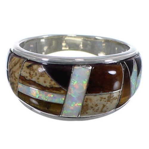 Multicolor Sterling Silver WhiteRock Jewelry Ring Size 5-1/2 RS34687