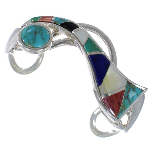 Multicolor And Sterling Silver Southwest Bracelet TX40250