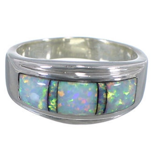 Southwest Opal Sterling Silver Ring Size 7-3/4 MW64412 