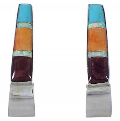 Sterling Silver Southwestern Multicolor Post Earrings PS63344