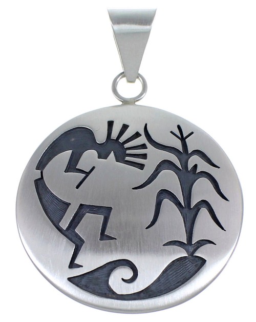 Silver Kokopelli Corn Stalk G. Phillips Hopi Pendant PX38599