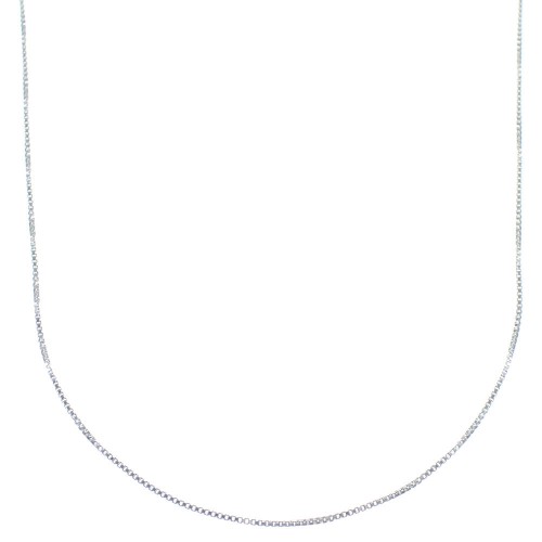 Genuine Sterling Silver Italian Box Chain 18" Necklace UX39569