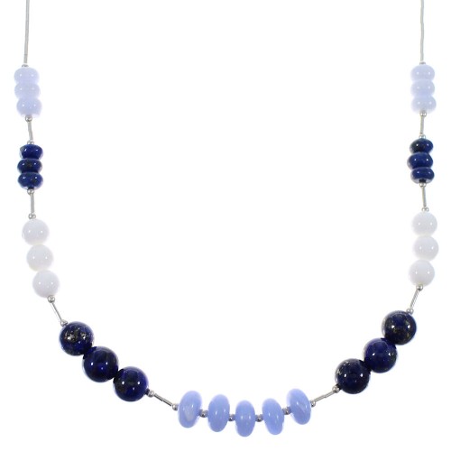 Multicolor Bead Jewelry Liquid Silver Necklace PX41003