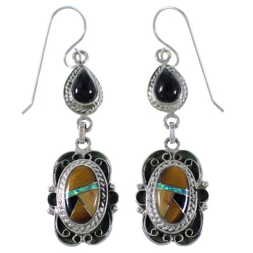 Southwestern Multicolor Inlay Earrings EX41225