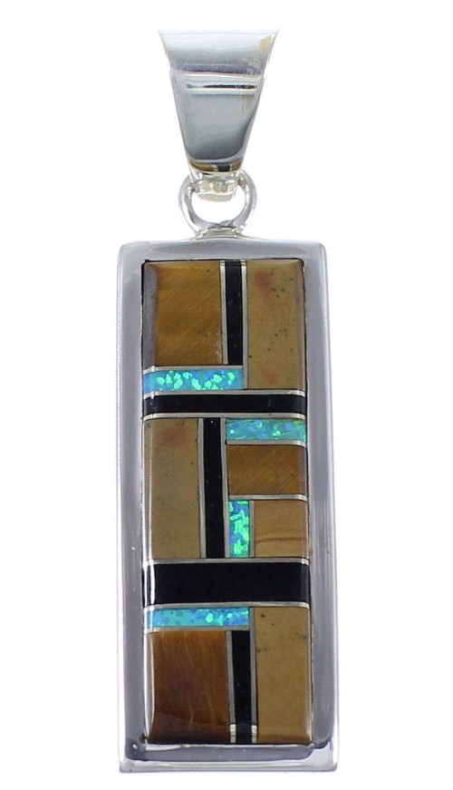 Southwest Multicolor And Silver Pendant EX41233