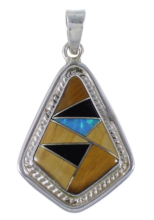 Southwest Silver Multicolor Pendant EX41257