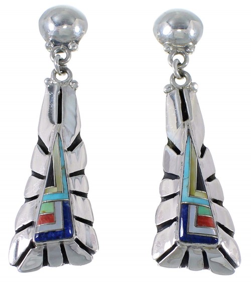 Multicolor Inlay Southwestern Earrings EX41013