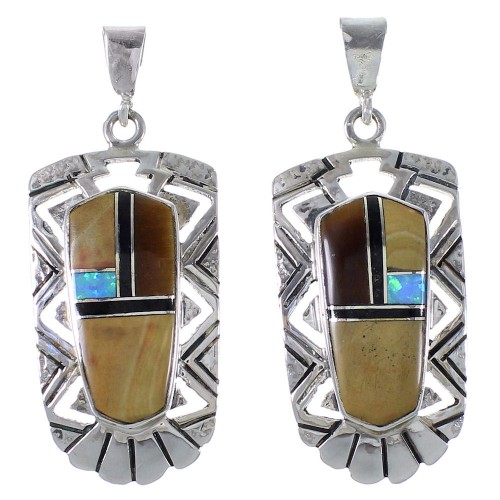 Tiger Eye And Multicolor Inlay Earrings EX41014