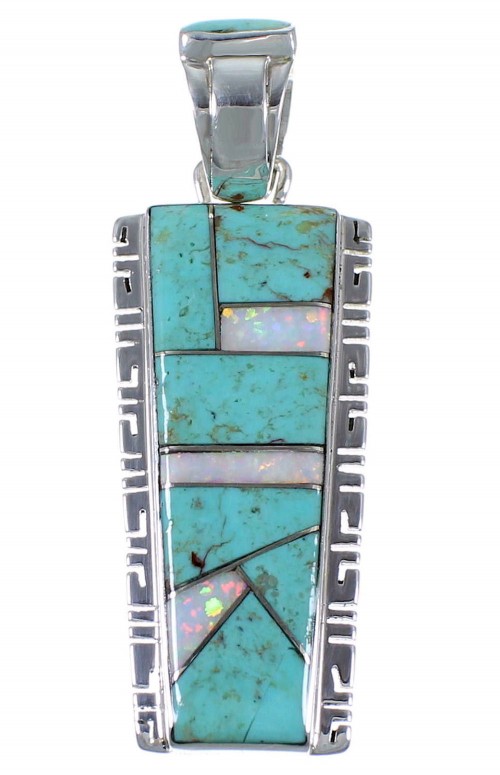 Turquoise And Opal Inlay Jewelry Pendant PX41546