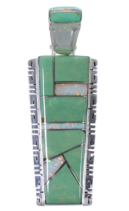 Southwestern Turquoise Opal Inlay Pendant PX41547