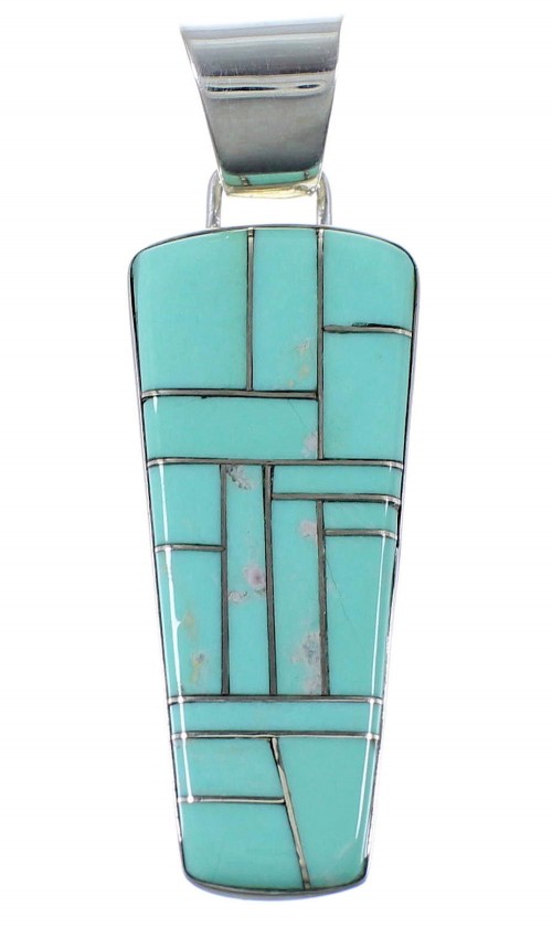 Turquoise Silver Southwest Pendant PX41728