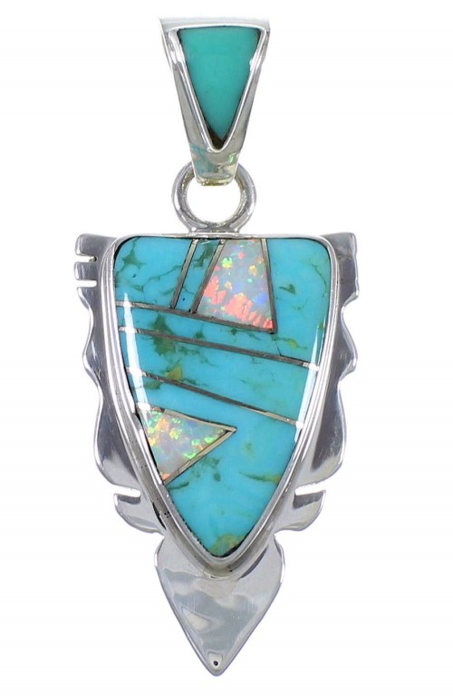 Southwest Opal Turquoise Inlay Jewelry Pendant PX42115