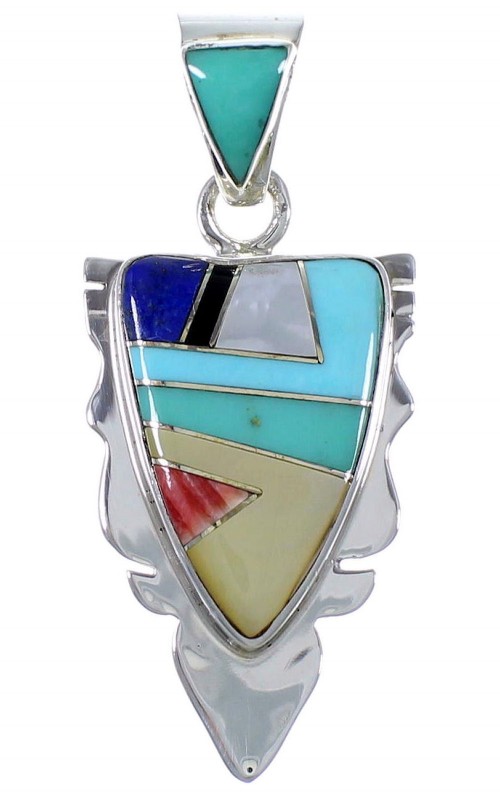 Southwest Multicolor Sterling Silver Jewelry Pendant PX42143