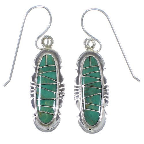 Turquoise Southwestern Silver Earrings EX41126