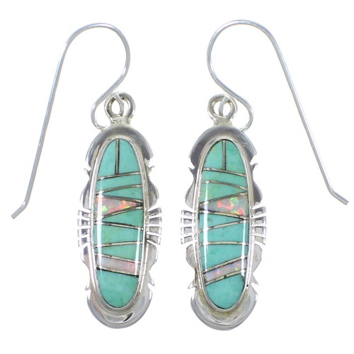 Southwest Turquoise And Opal Earrings EX41132