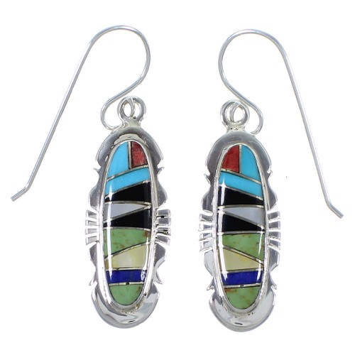 Southwestern Multicolor Inlay Earrings EX41145