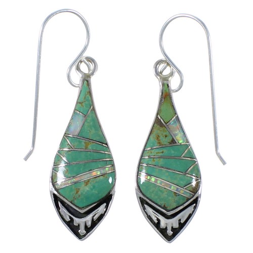 Turquoise And Opal Southwestern Earrings EX41165