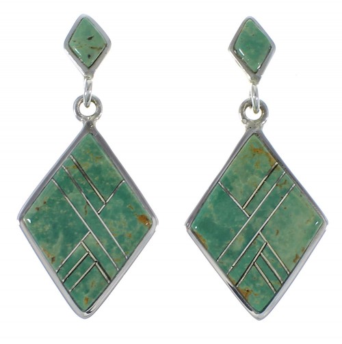 Turquoise And Genuine Sterling Silver Earrings EX44796