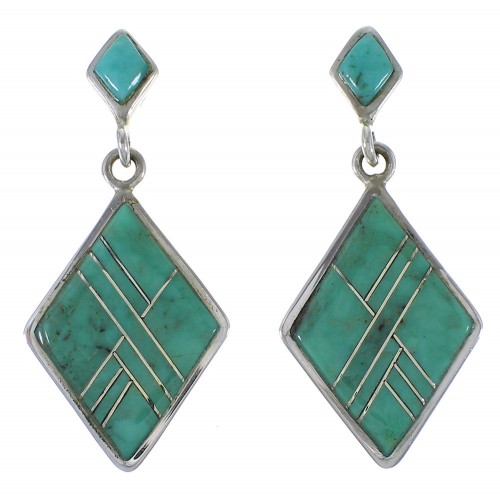 Southwest Sterling Silver And Turquoise Earrings EX44803