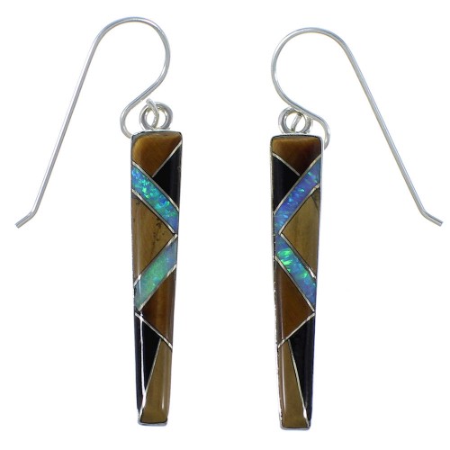 Tiger Eye And Multicolor Silver Earrings EX44868