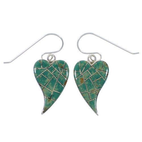 Southwestern Turquoise Heart Silver Earrings CX46438