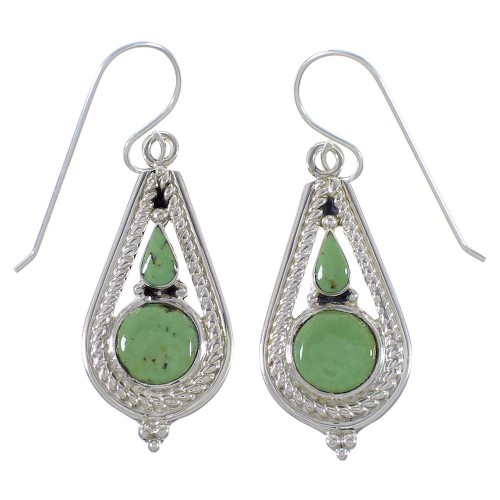 Turquoise Jewelry Silver Southwestern Hook Dangle Earrings CX46484