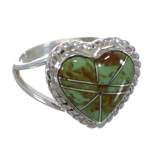 Turquoise Sterling Silver Heart Ring Size 6-1/4 EX42129