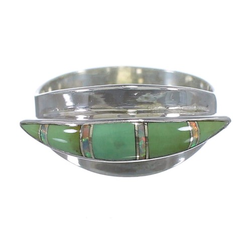 Opal And Turquoise Southwest Silver Ring Size 4-3/4 EX44515