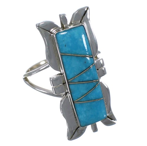 Turquoise Genuine Sterling Silver Ring Size 4-3/4 EX44227