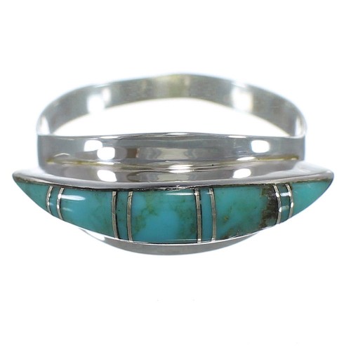 Sterling Silver Southwest Turquoise Ring Size 5-3/4 EX44929